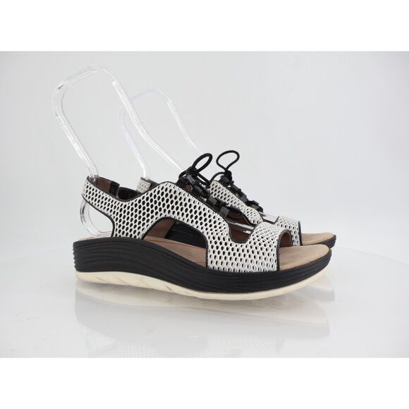 Bionica Cosmic Sandals Women's Size 8.5 Mesh Black White Lace Up Platform Shoes - Picture 1 of 9